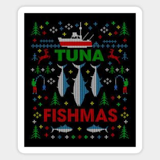 Funny Fish Tuna Fishmas Ugly Christmas Sweater Party Fisherman Shirts Magnet